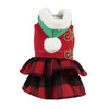 Christmas Dog Cat Dress Plaid Two-Legged Princess Dress, Size: XS