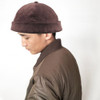 A16 Fall and Winter Corduroy Short Retro Beanie for Men and Women, Size:One Size(Brown)