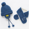Children Hat And Scarf Set Winter Plus Velvet Earmuffs Cartoon Warm Baby  Hat, Size: Cap Circumference 44-50CM(Blue)