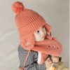 Children Hat And Scarf Set Winter Plus Velvet Earmuffs Cartoon Warm Baby  Hat, Size: Cap Circumference 44-50CM(Orange)