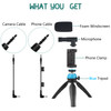 ADAI VK-01 Live Broadcast Video Shooting Mobile Phone Microphone Tripod Set for 3.5mm Audio Input Device(Blue)