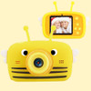 HoneyBee Children Toy Camera HD Front and Rear Dual-lens Camera Cartoon Digital Camera(Yellow)