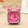 A59 Square Metal Bell Alarm Clock Ringing Alarm Clock Child Student Bedside Bell With Alarm(Light Red)