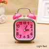 A59 Square Metal Bell Alarm Clock Ringing Alarm Clock Child Student Bedside Bell With Alarm(Light Red)