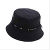 2 PCS Fashionable Adjustable Cotton Bucket Cap Shade Fisherman Hat with Venting & String(Black)
