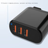 CYKE Smart Digital Display 3-Ports USB Travel Charger(EU Plug-Black)