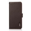 For Nokia 7.3 KHAZNEH Side-Magnetic Litchi Genuine Leather RFID Phone Case(Brown)