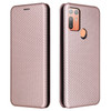 For HTC Desire 20 Plus Carbon Fiber Texture Magnetic Horizontal Flip TPU + PC + PU Leather Case with Card Slot(Pink)
