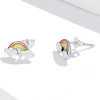 S925 Sterling Silver Rainbow Cloud Ear Stud Women Earrings