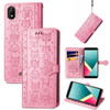 For Wiko Y61 Lovely Cat and Dog Embossing Pattern Horizontal Flip Leather Case , with Holder & Card Slots & Wallet & Cartoon Clasp & Lanyard(Pink)