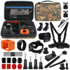 PULUZ 29 in 1 Accessories Combo Kits with Camouflage EVA Case (Chest Strap + Head Strap + Wrist Strap + Floating Cover + Surface Mounts + Backpack Rec-mount + J-Hook Buckles + Extendable Monopod + Tripod Adapter + Quick Release Buckles + Storage Bag