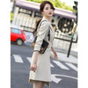 Long Waist Coat With Slits And Cardigan (Color:Apricot Size:XL)