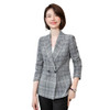 Casual Fashion Plaid Texture Suit (Color:Gray Size:XXXL)