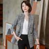 Casual Fashion Plaid Texture Suit (Color:Gray Size:XXXXL)