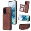 For Samsung Galaxy S20 Ultra Calf Texture Magnetic Card Bag PU Phone Case(Coffee)