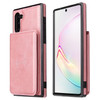 For Samsung Galaxy Note10 Calf Texture Magnetic Card Bag PU Phone Case(Rose Gold)