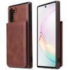 For Samsung Galaxy Note10 Calf Texture Magnetic Card Bag PU Phone Case(Coffee)