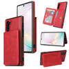 For Samsung Galaxy Note10 Calf Texture Magnetic Card Bag PU Phone Case(Red)