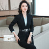 Business Wear Fashion Casual Suit Work Clothes Suit, Style: Coat + Pants + Shirt (Color:Black Size:XXL)