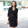 Business Wear Casual Suit, Style: Skirt + Coat (Color:Black Size:M)