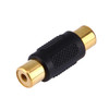 Gold RCA Female to Gold RCA Female Connector(Black)