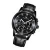 FNGEEN 4006 Men Automatic Mechanical Watch Waterproof Quartz Watch(Black Leather Black Steel Black Surface)