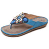 Ladies Summer Bohemian Sandals Seaside Retro Beaded Shell Slippers, Size: 36(Blue)