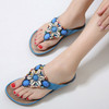 Ladies Summer Bohemian Sandals Seaside Retro Beaded Shell Slippers, Size: 36(Blue)