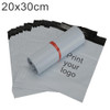 30000 PCS 20x30cm Custom Printed Thick Plastic Courier Bags with Your Logo for Products Packaging & Shipment(Silver Grey)