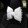 Car Lace Head Waist Pillow Elastic Cotton Neck Pillow Waist Pad Car Female Decorative Supplies, Colour: White Headrest