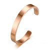 8mm Width Women Men Stainless Steel Surface Bracelet Bangle(Rose Gold)