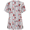 Christmas Print Short-sleeved Pocket T-shirt Nurse Uniform (Color:9 Size:XXL)