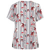 Christmas Print Short-sleeved Pocket T-shirt Nurse Uniform (Color:9 Size:XXXL)