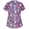 Printed Round Neck Slim-fit Nurse Uniform T-shirt (Color:Purple Size:S)