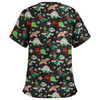 Christmas Print Short-sleeved Pocket T-shirt Nurse Uniform (Color:3 Size:M)