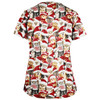 Christmas Print Short-sleeved Pocket T-shirt Nurse Uniform (Color:4 Size:L)