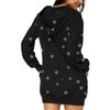 Women Christmas Elk Print Long Sleeve Sweatshirt Dress (Color:Black Size:XXL)