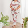 Casual Printed Pajamas And Home Service Suits (Color:Purple Size:XXXXXL)
