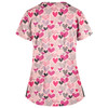 Loose Printed Hedging Thin T-shirt Nurse Uniform (Color:Red Size:XXL)