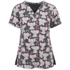 Loose Printed Hedging Thin T-shirt Nurse Uniform (Color:Gray Size:XL)