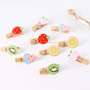 2 PCS Cartoon Hanging Photo Wall Decoration Hemp Rope Creative Colorful Wooden Clip(Ice Cream)