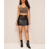 Skinny Sexy Zipper PU Leather Half Skirt (Color:Black Size:M)