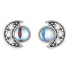 S925 Sterling Silver Moon Ear Stud Women Earrings