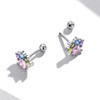 S925 Sterling Silver Color Zircon Cute Claw Ear Stud Women Earrings