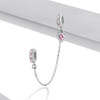 S925 Sterling Silver Heart Zircon Safety Chain DIY Bracelet Necklace Accessories