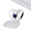 S925 Sterling Silver Blue Heart Zircon Beads DIY Bracelet Necklace Accessories