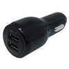 LZ-681 Round QC3.0 USB + 3.1A USB Interface Car Charger(Black)