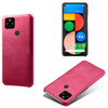 For Google Pixel 4a 5G Calf Texture PC + PU Phone Case(Rose Red)