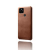 For Google Pixel 4a 5G Calf Texture PC + PU Phone Case(Brown)