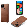 For Google Pixel 4a 5G Calf Texture PC + PU Phone Case(Brown)